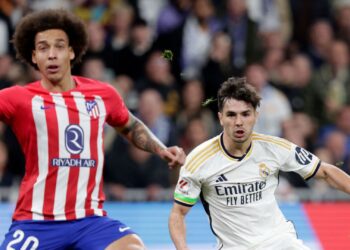Alex Witsel e Brahim Díaz, jogadores do Atlético de Madrid e Real Madrid, respectivamente