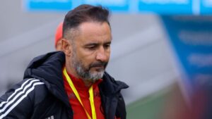 Vitor Pereira no comando do Flamengo, em 2023