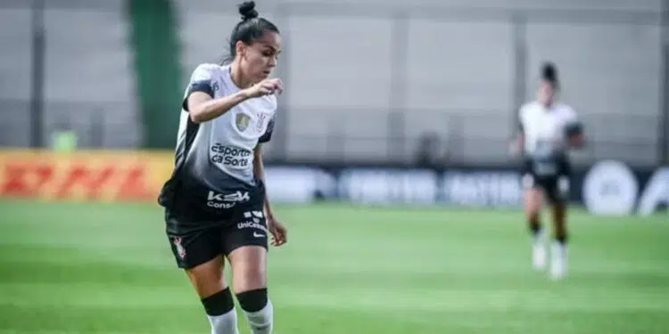Gabi Portilho, atacante do Corinthians, durante partida contra o Boca Juniors, válida pela Libertadores Feminina