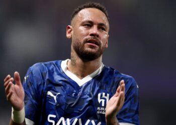 Neymar, jogador do Al HIlal, durante sua partida de reestreia, contra o Al Ain, em partida válida pela Champions da Ásia