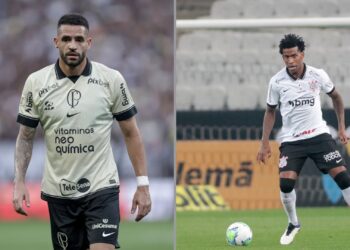 Na imagem à esquerda, Renato Augusto, ex-meio-campista do Corinthians. Na imagem à direita, Gil, ex-zagueiro do Corinthians