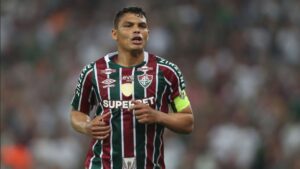 Thiago Silva, zagueiro do Fluminense, durante partida contra o São Paulo