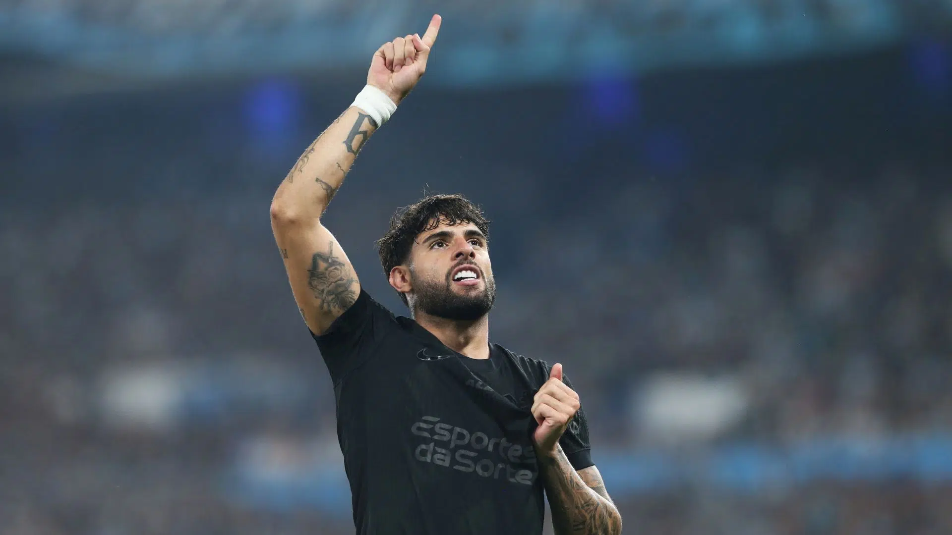 Yuri Alberto comemorando gol do Corinthians contra o Racing