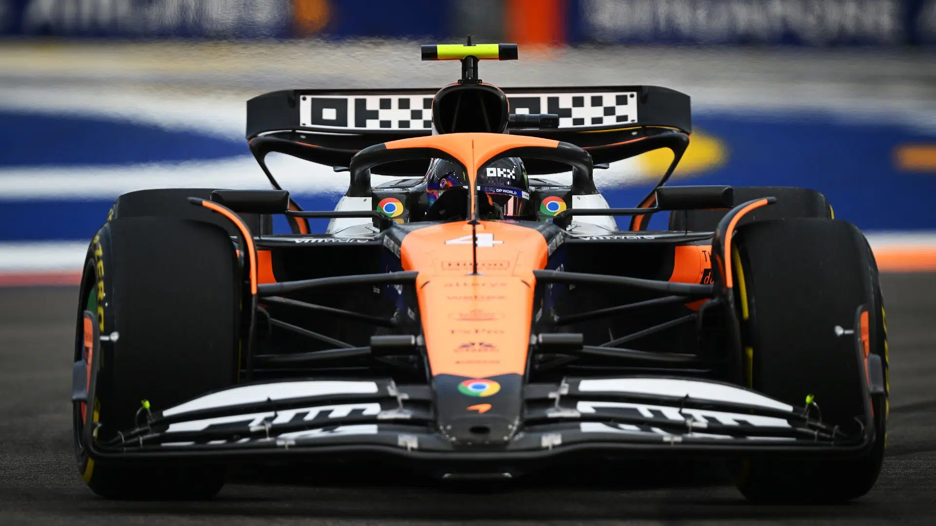 Lando Norris foi o vencedor do GP de Singapura, mas perdeu o ponto da volta mais rápida