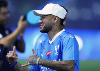 Neymar na comemoração do título saudita do Al-Hilal