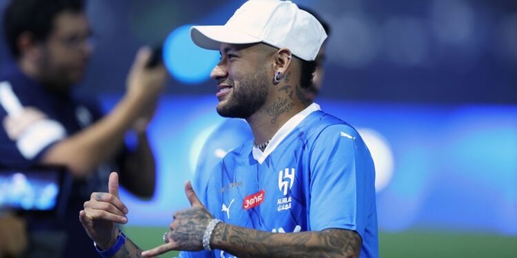 Neymar na comemoração do título saudita do Al-Hilal