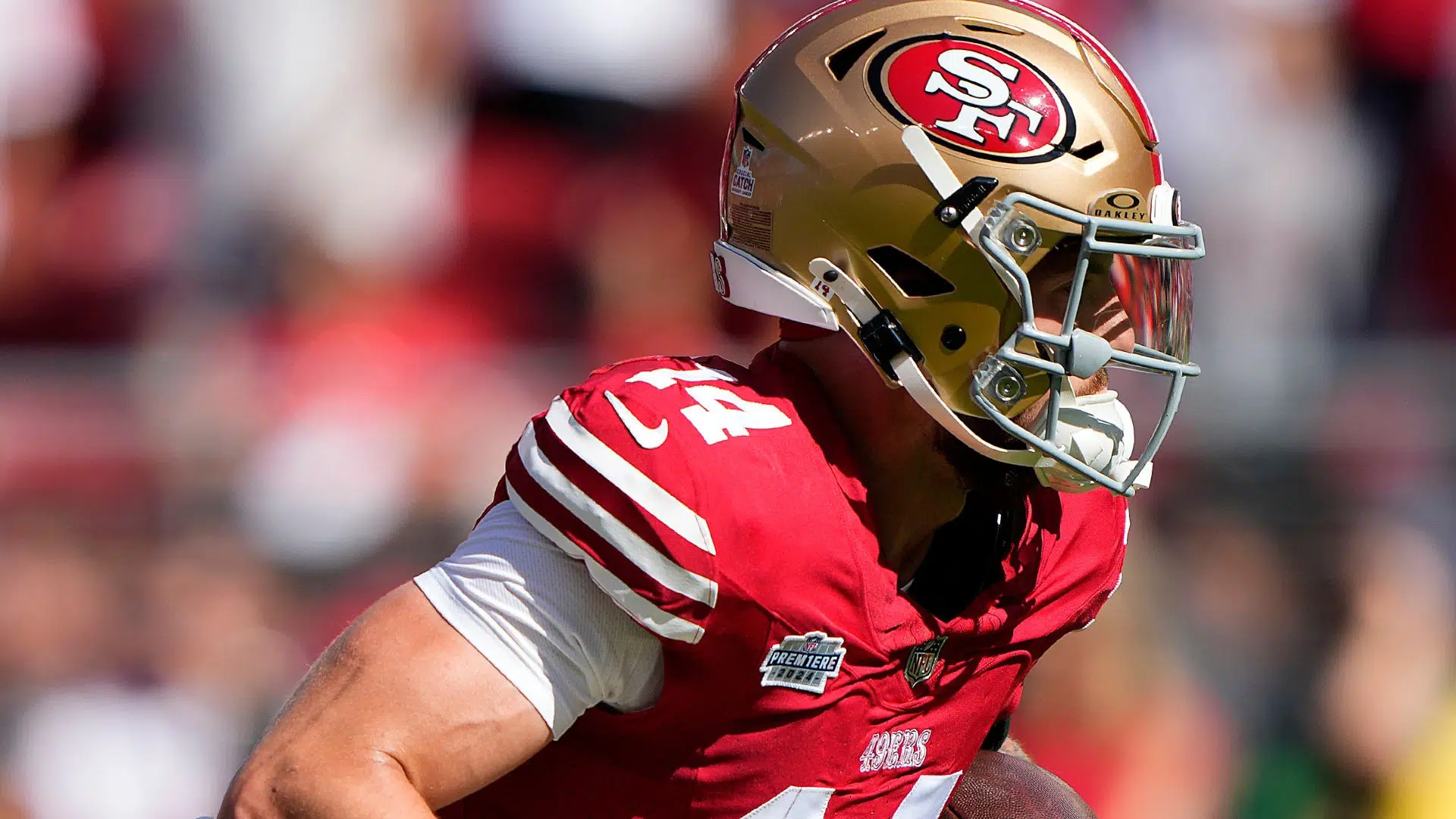 Pearsall em ação contra o Kansas City Chiefs 