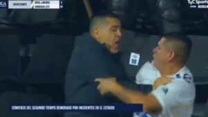 Riquelme tenta separar briga entre torcedores na arquibancada