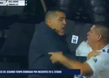 Riquelme tenta separar briga entre torcedores na arquibancada