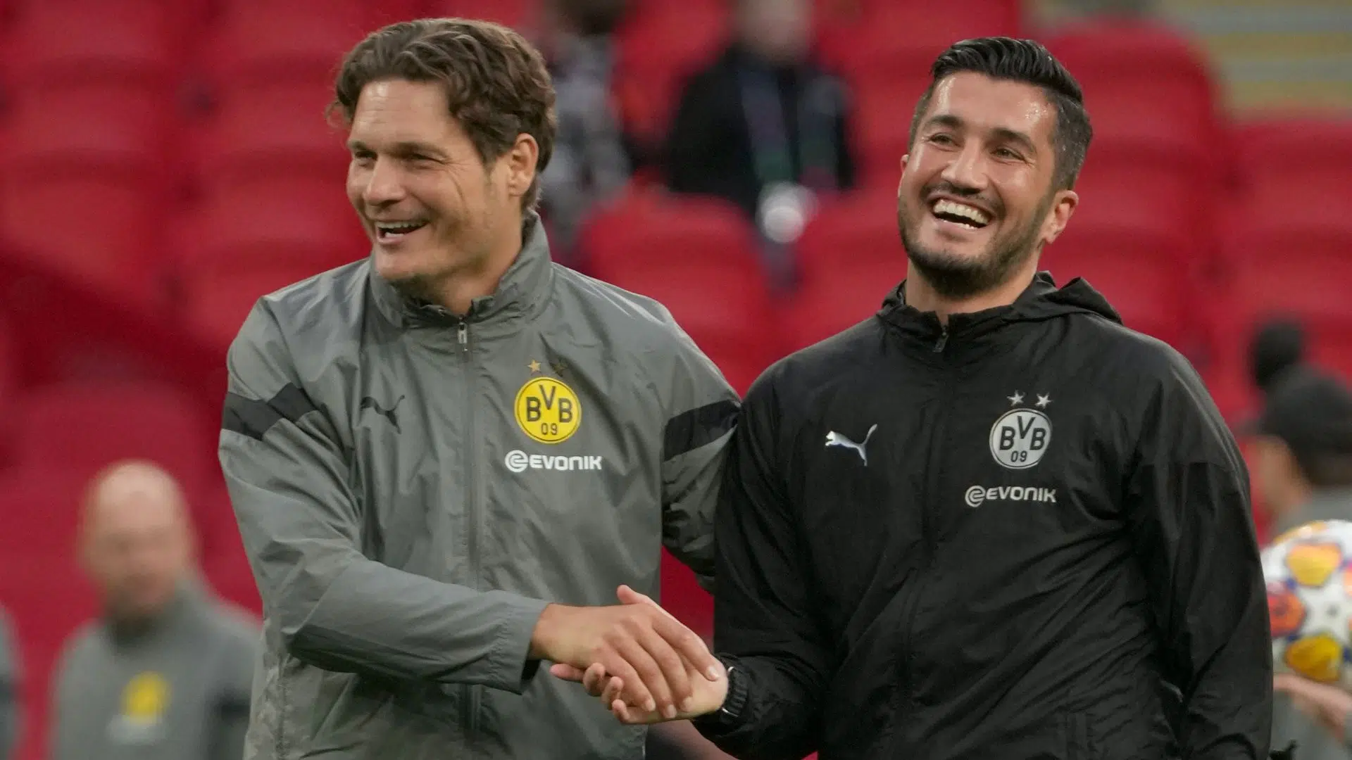 Nuri Sahin e Edin Terzic juntos na preparação para o último Dortmund x Real Madrid