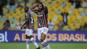 Marcelo, do Fluminense, durante partida contra o Cruzeiro, válida pelo Brasileirão