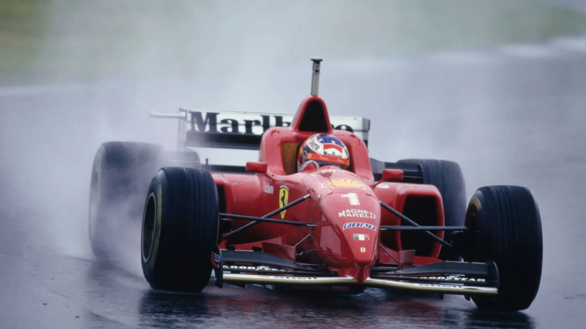 Michael Schumacher, da Ferrari, durante o GP da Espanha de 1996