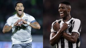Hulk e Luiz Herinque, em montagem para representar o duelo Atlético-MG x Botafogo