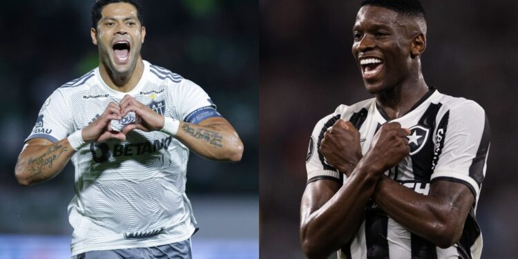 Hulk e Luiz Herinque, em montagem para representar o duelo Atlético-MG x Botafogo