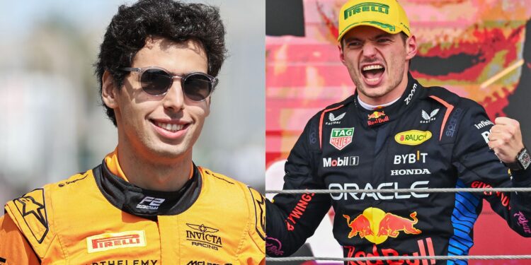 Gabriel Bortoleto e Max Verstappen
