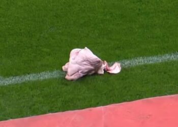 Torcedor do Corinthians joga cabeça de porco no gramado