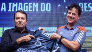 Fernando Diniz e Pedro Lourenço, dono do Cruzeiro