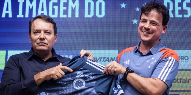Fernando Diniz e Pedro Lourenço, dono do Cruzeiro