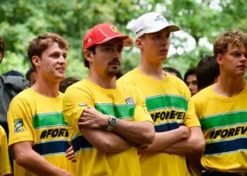 Leclerc participa de tributo para Senna no GP da Itália