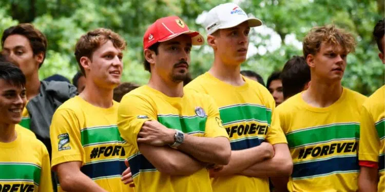 Leclerc participa de tributo para Senna no GP da Itália