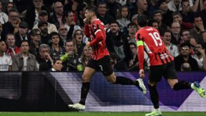 Morata comemorando gol marcado em Real Madrid x Milan