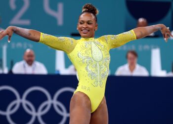 Rebeca Andrade na final do individual geral da Olimpíada de Paris
