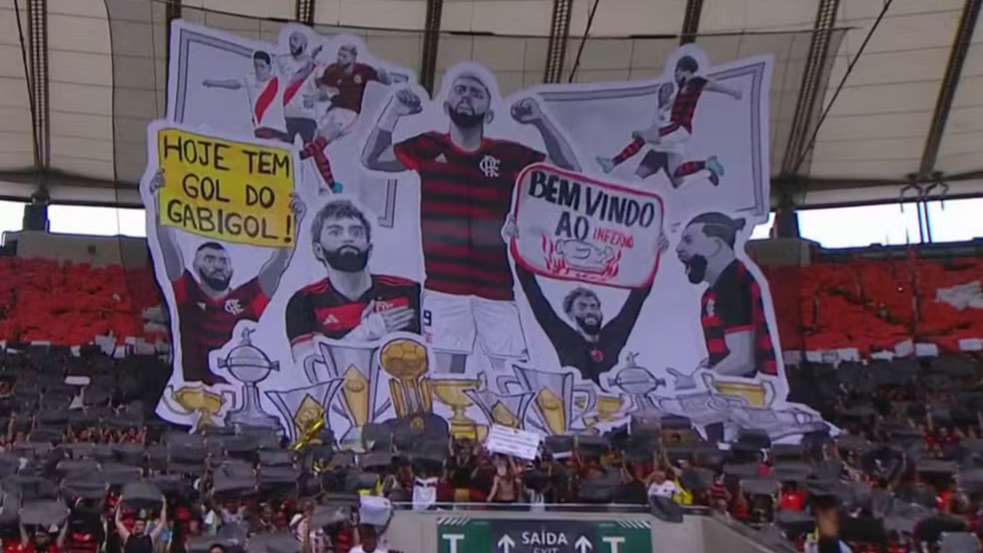 Torcida do Flamengo homenageia Gabigol