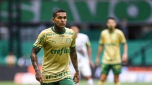 Dudu, do Palmeiras, durante partida contra o Fluminense, válida pela última rodada do Brasileirão 2024
