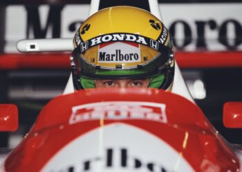 Ayrton Senna, piloto brasileiro, durante o GP dos EUA de 1991