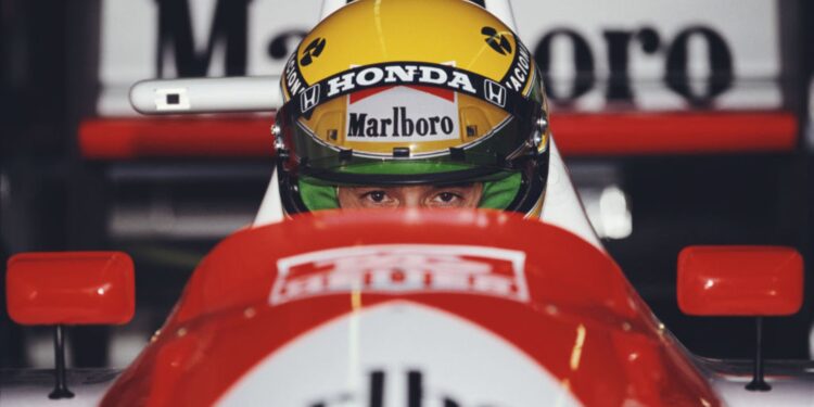 Ayrton Senna, piloto brasileiro, durante o GP dos EUA de 1991