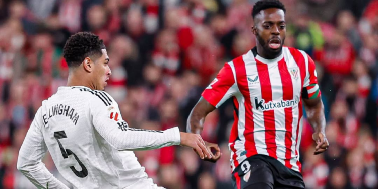 Bellingham até chegou a empatar o jogo, mas o Athletic venceu a partida. Fonte: @realmadrid