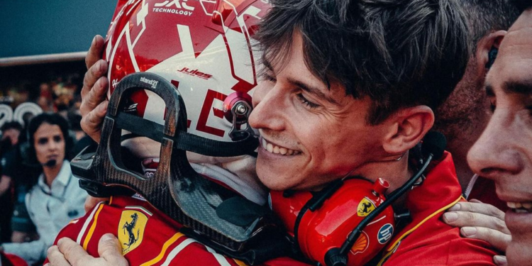 Os irmãos Leclerc comemora grande corrida de Charles. Fonte: @arthur_leclerc