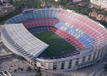 Imagem aérea do Camp Nou - Fonte: @_camp_nou___