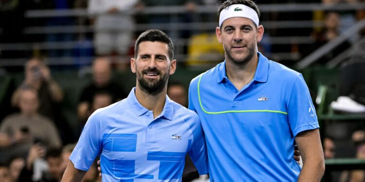 Djokovic e Del Potro na despedida do argentino.