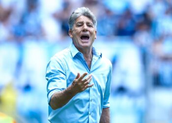 Renato Gaúcho em Grêmio x São Paulo.