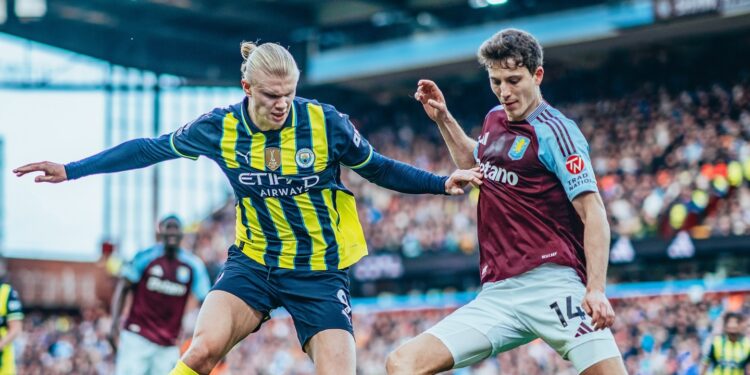 Imagem do jogo entre Manchester City e Aston Villa - Fonte: @mancity