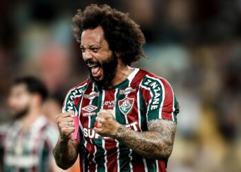 Marcelo comemorando pelo Fluminense - Fonte: @marcelotwelve