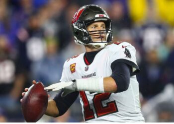 Tom Brady, ex-quarterback, atuando pelo Tampa Bay Buccaneers