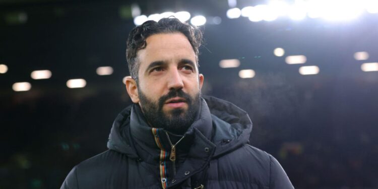 Ruben Amorim, técnico do Manchester United, durante partida contra o Rangers, válida pela Europa League