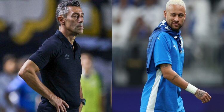 Pedro Caixinha e Neymar.