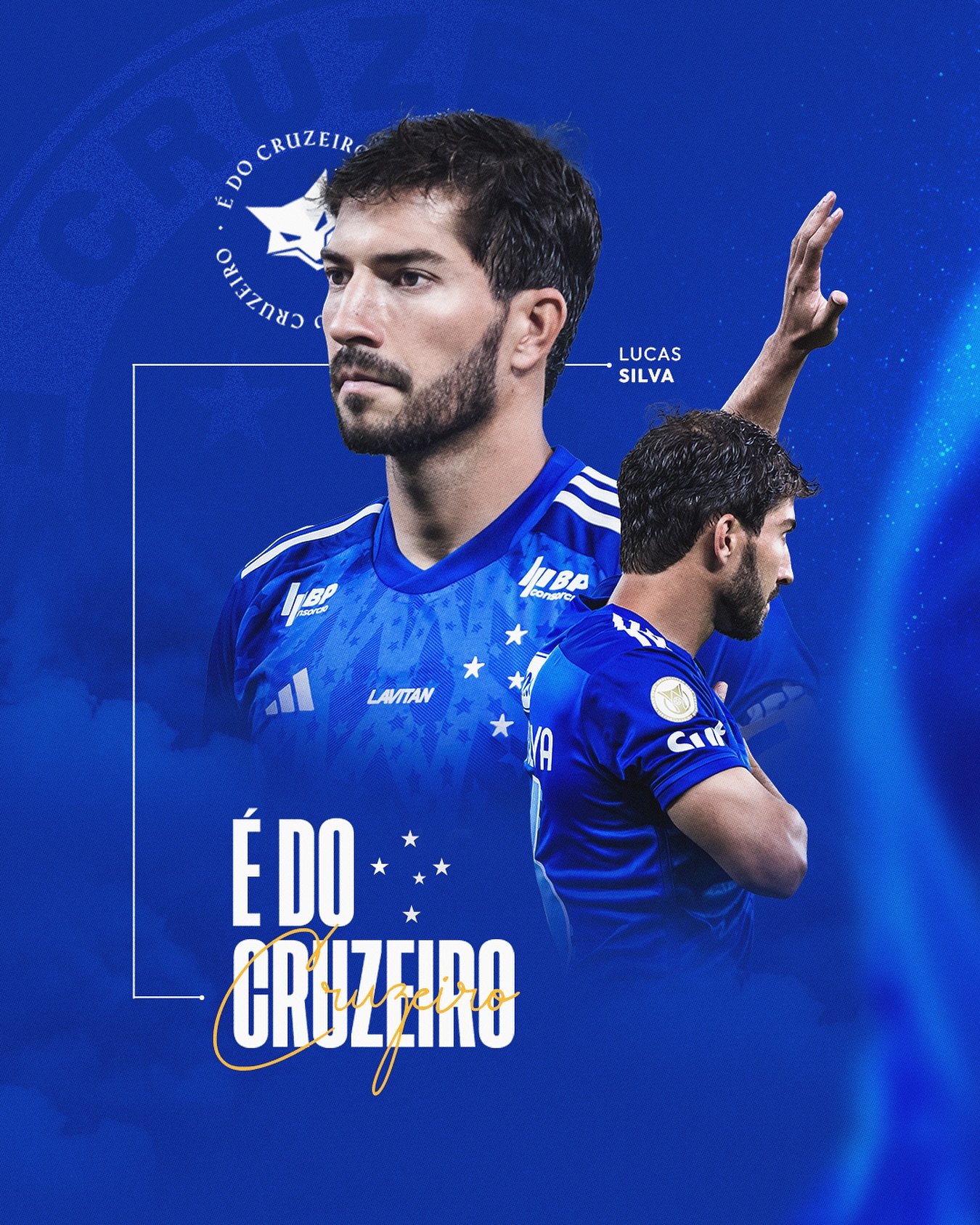 Anúncio da renovação do Lucas Silva com o Cruzeiro - Fonte: @cruzeiro