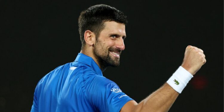 Djokovic vibrando com vitória na segunda rodada do Australian Open