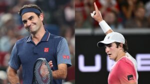 Roger Federer, ex-número 1 do mundo, e João Fonseca, jovem sensação do tênis mundial