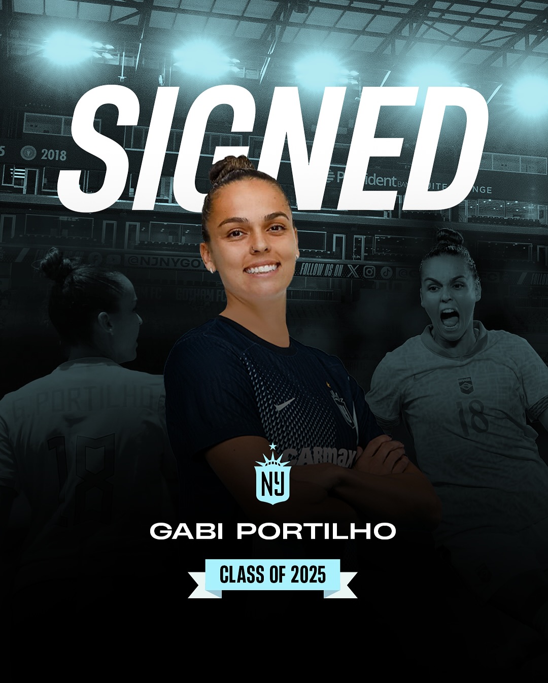 Publicação do Gotham FC sobre contratação de Gabi Portilho - Fonte: @gothamfc