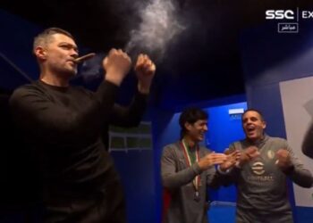 Sérgio Conceição vibra após vitória em Inter x Milan.