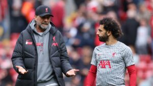 Klopp e Salah no Liverpool.
