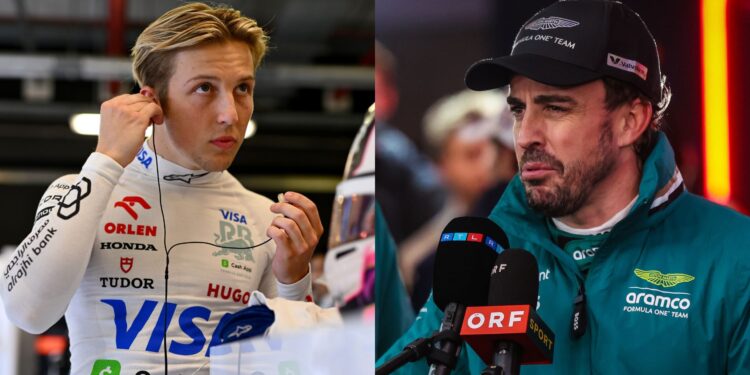 Liam Lawson e Fernando Alonso.
