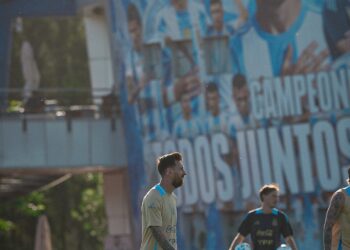 Messi treinando pela seleção da Argentina - Fonte: @leomessi