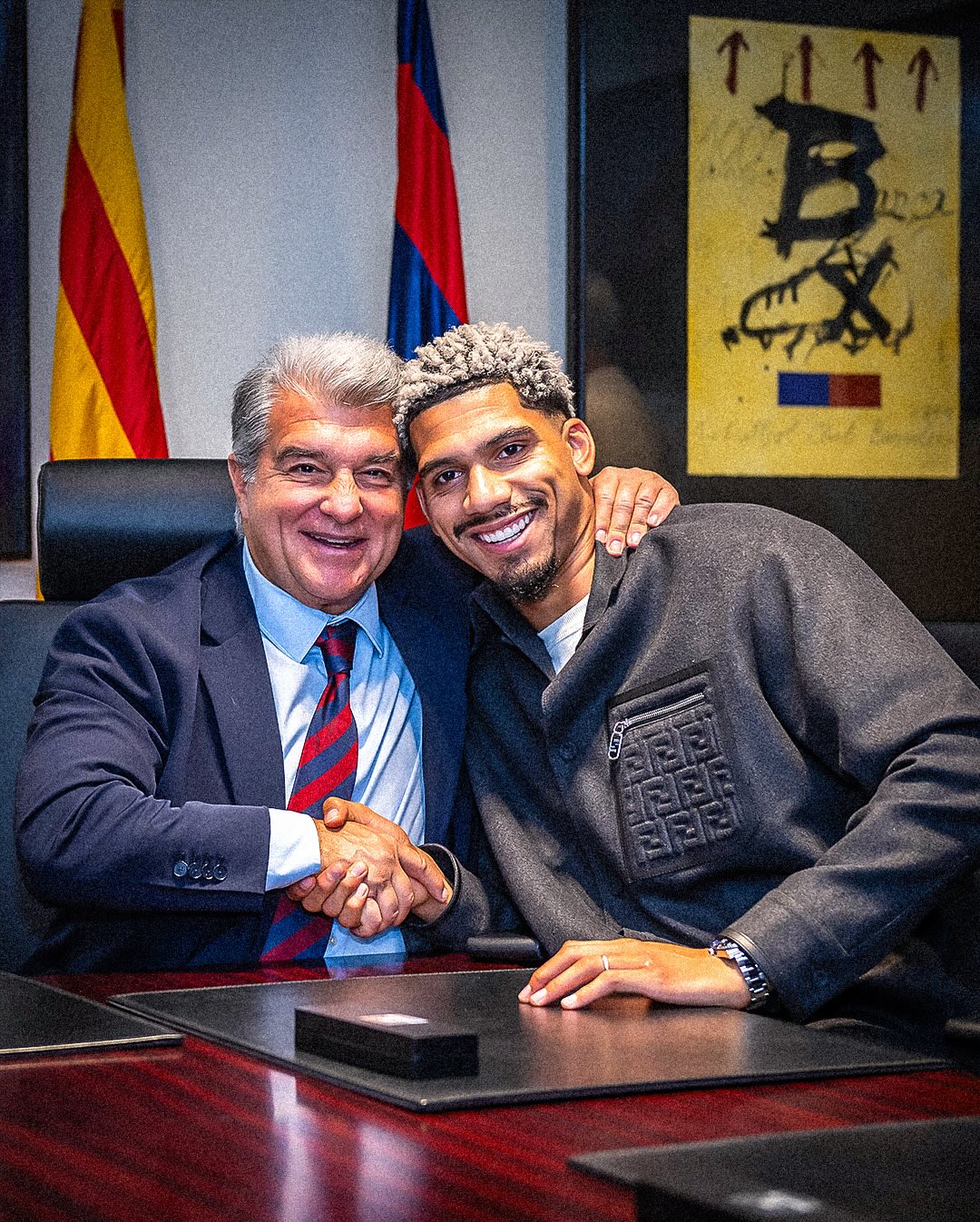 Ronald Araújo e Presidente do Barcelona - Fonte: @ronaldaraujo_4