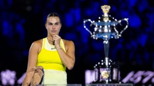 Aryna Sabalenka após a derrota na decisão do Australian Open